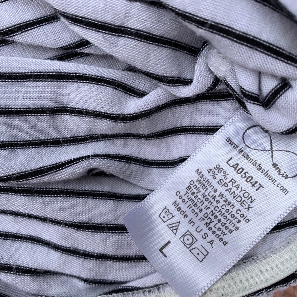 Ruffle Striped Short Sleeve Top - Picture 3 of 3